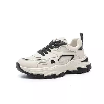 Кроссовки женские толстые низкие Daphne, бежевый/зеленый