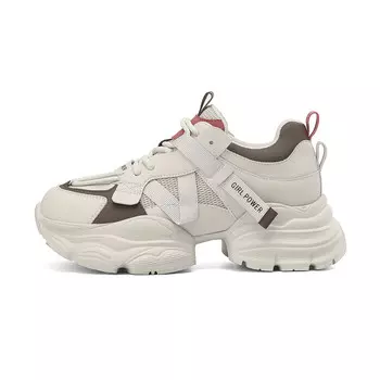 Кроссовки женские толстые низкие Daphne, серый/красный