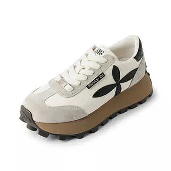 Кроссовки женские толстые низкие Echo&Yolo, бежевый