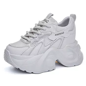 Кроссовки женские толстые низкие Egger Bird, цвет Beige/Gray [Mesh Style]