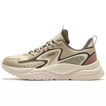 Кроссовки женские толстые низкие Eggshell серый/светло-льняные/коричнево-каменные Erke