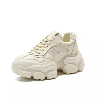 Кроссовки женские толстые низкие Elle, бежевый