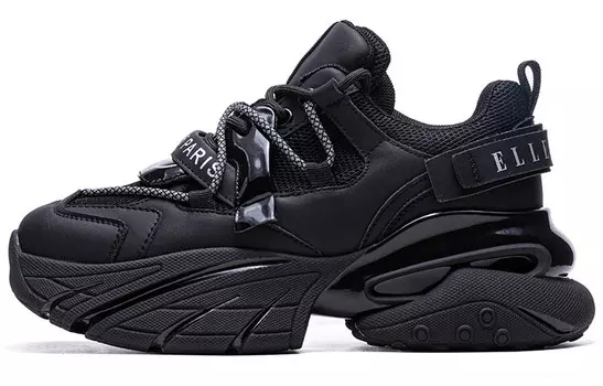 Кроссовки женские толстые низкие Elle, черный