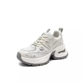 Кроссовки женские толстые низкие Elle, серебряный