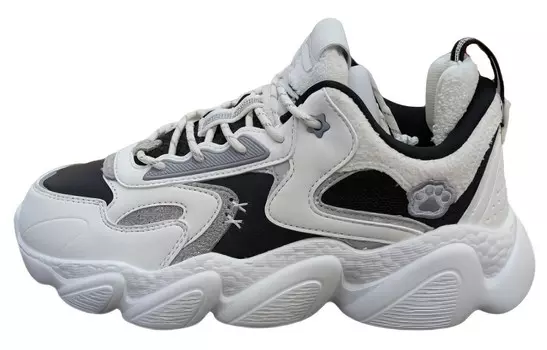 Кроссовки женские толстые низкие Erke, черный/белый