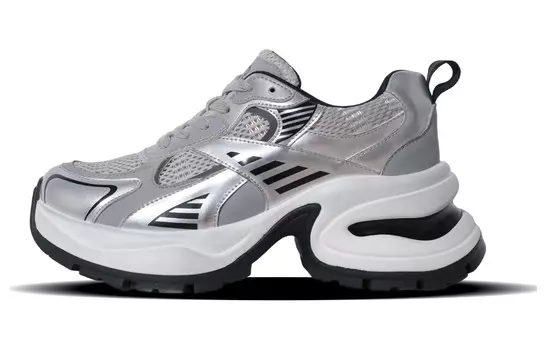 Кроссовки женские толстые низкие Eygpap, серебряный