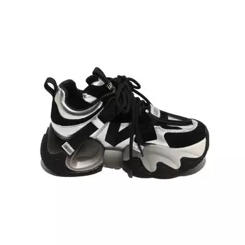 Кроссовки женские толстые низкие Faiccia, цвет Black/Gold