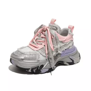 Кроссовки женские толстые низкие Faiccia, цвет Cherry Blossom Pink