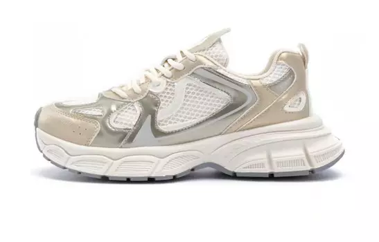 Кроссовки женские толстые низкие Feiyue, цвет Champagne Gold