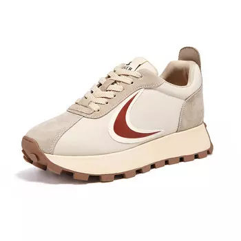 Кроссовки женские толстые низкие Foxer, бежевый