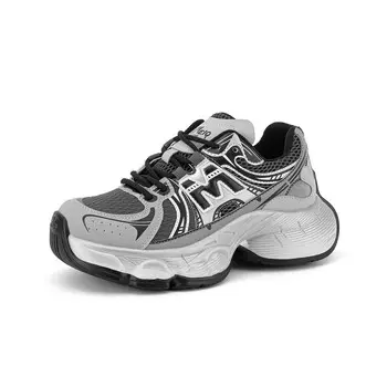 Кроссовки женские толстые низкие Gemeiq, цвет Gray Black