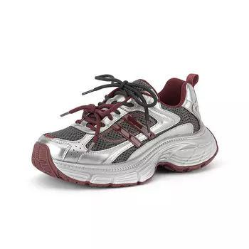 Кроссовки женские толстые низкие Gemeiq, цвет Red Gray