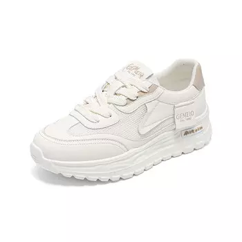Кроссовки женские толстые низкие Gemeiq, цвет White/Apricot