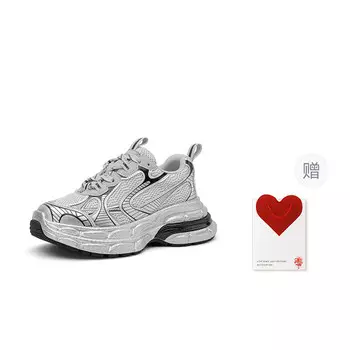 Кроссовки женские толстые низкие Gemeiq, серебряный