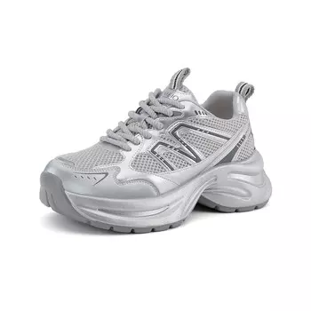 Кроссовки женские толстые низкие Gemeiq, серебряный