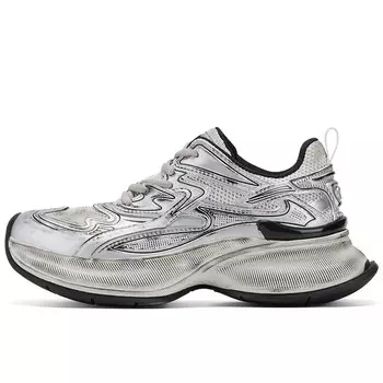 Кроссовки женские толстые низкие Gg-Cc, серебряный