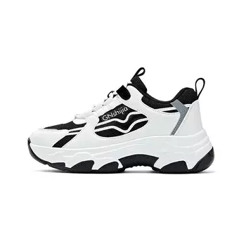 Кроссовки женские толстые низкие Gnsj, белый/черный