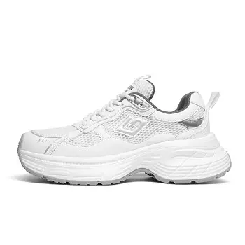 Кроссовки женские толстые низкие Goldlion, серебряный