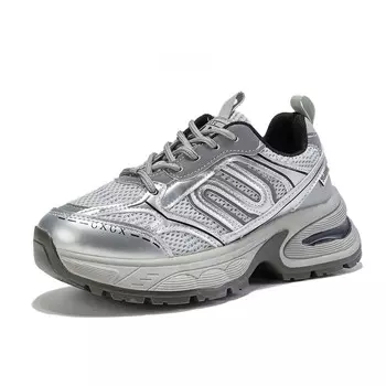 Кроссовки женские толстые низкие Happy Dino, серебряный