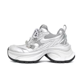 Кроссовки женские толстые низкие In&In, серебряный