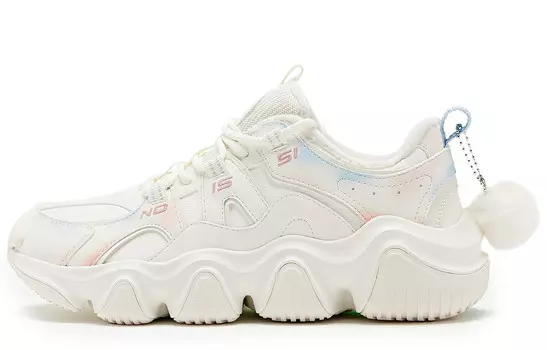 Кроссовки женские толстые низкие Ivory Smoky Blue Qiaodan