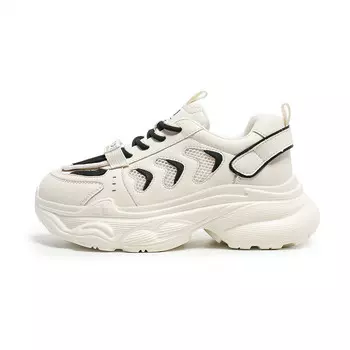 Кроссовки женские толстые низкие Josiny, бежевый/черный