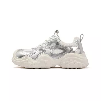 Кроссовки женские толстые низкие Josiny, бежевый/серебряный