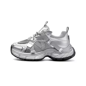 Кроссовки женские толстые низкие Josiny, серый/красный