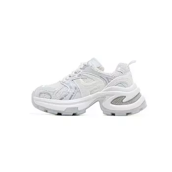 Кроссовки женские толстые низкие Kekafu, серебряный