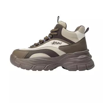 Кроссовки женские толстые низкие коричневый/бежевый Safiya