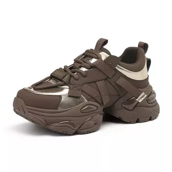 Кроссовки женские толстые низкие коричневый Josiny