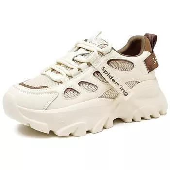 Кроссовки женские толстые низкие коричневый Spider King