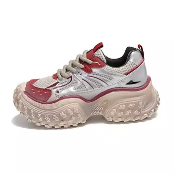 Кроссовки женские толстые низкие Kuding, хаки