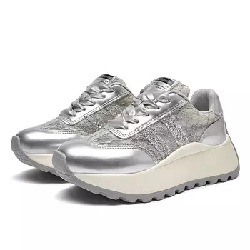 Кроссовки женские толстые низкие La Chapelle, золотой