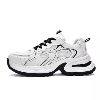 Кроссовки женские толстые низкие Lianghuo, бежевый/черный