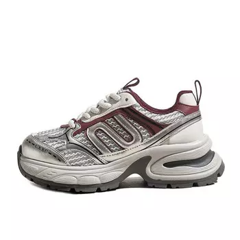 Кроссовки женские толстые низкие Lianghuo, красный