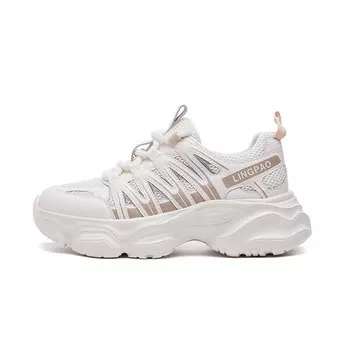 Кроссовки женские толстые низкие Lingpao, цвет Apricot