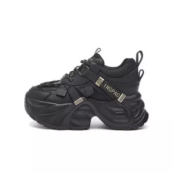 Кроссовки женские толстые низкие Lingpao, розовый/фиолетовый