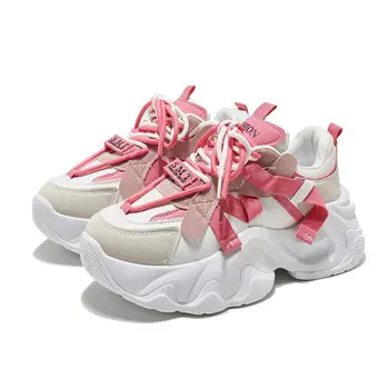 Кроссовки женские толстые низкие Little Red Man, розовый