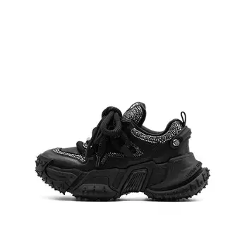 Кроссовки женские толстые низкие Little Sue, черный