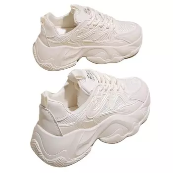 Кроссовки женские толстые низкие M.M Party, бежевый