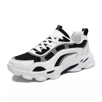 Кроссовки женские толстые низкие M.M Party, черный/белый