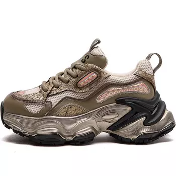 Кроссовки женские толстые низкие Mata, хаки