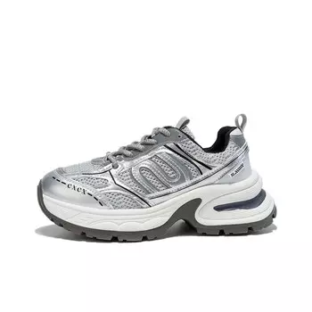 Кроссовки женские толстые низкие Medd, серебряный