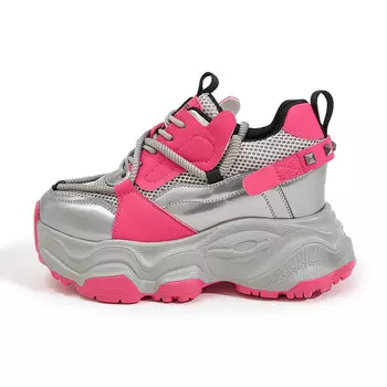 Кроссовки женские толстые низкие Milan Love Song, цвет Silver Pink