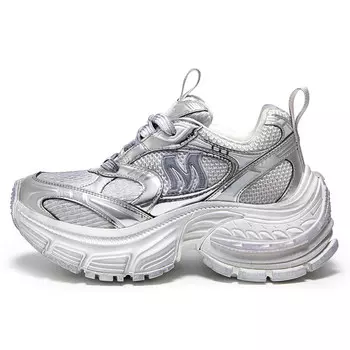 Кроссовки женские толстые низкие Mio, серебряный/серый