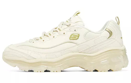 Кроссовки женские толстые низкие молочно-белые/бежевые Skechers