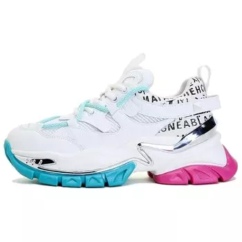 Кроссовки женские толстые низкие Mulinsen, белый/желтый