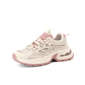 Кроссовки женские толстые низкие Mulinsen, бежевый/черный