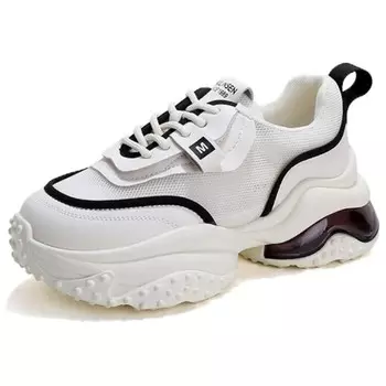 Кроссовки женские толстые низкие Mulinsen, бежевый/черный